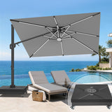 Patioslife Aegis Signature Drehbarer Ampelschirm mit verstellbarem Neigungswinkel | Großer Sonnenschirm für Garten, Terrasse & Poolbereich | Inkl. Premium-Schutzhülle