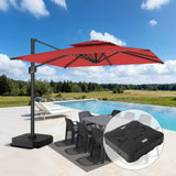 Patioslife Aegis Pro Ampelschirm -moderner Sonnenschirm mit Kreuzfuß und verstärktem Aluminiumgestell für Garten und Terrasse.