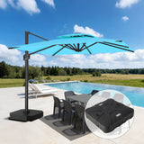 Patioslife Aegis Pro Ampelschirm -moderner Sonnenschirm mit Kreuzfuß und verstärktem Aluminiumgestell für Garten und Terrasse.