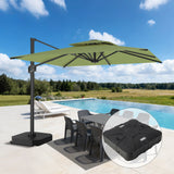 Patioslife Aegis Pro Ampelschirm -moderner Sonnenschirm mit Kreuzfuß und verstärktem Aluminiumgestell für Garten und Terrasse.