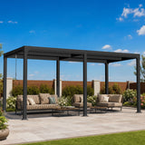 Patioslife Atlantic Aluminium-Lamellenpergola – freistehende Pergola mit verstellbarem Lamellendach