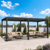 Patioslife Atlantic Aluminium-Lamellenpergola – freistehende Pergola mit verstellbarem Lamellendach