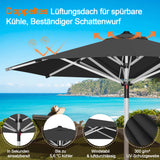 Patioslife Sonnenschirm – quadratisch & rund | Robuster Aluminiummast, doppelt belüftetes Schirmdach | 2,7 m, 3 m & 3,35 m