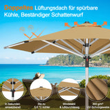 Patioslife Sonnenschirm – quadratisch & rund | Robuster Aluminiummast, doppelt belüftetes Schirmdach | 2,7 m, 3 m & 3,35 m