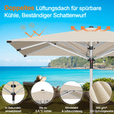 Patioslife Sonnenschirm – quadratisch & rund | Robuster Aluminiummast, doppelt belüftetes Schirmdach | 2,7 m, 3 m & 3,35 m