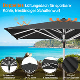 Patioslife Sonnenschirm – quadratisch & rund | Robuster Aluminiummast, doppelt belüftetes Schirmdach | 2,7 m, 3 m & 3,35 m