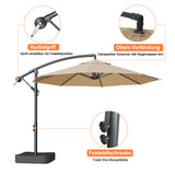 Patioslife Ampelschirm 3,0 m mit Standfuß – Stabiler Premium-Sonnenschirm für Terrasse, Garten & Lounge