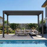 Patioslife Atlantic Aluminium-Lamellenpergola – freistehende Pergola mit verstellbarem Lamellendach