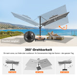 Patioslife Aegis Signature Drehbarer Ampelschirm mit verstellbarem Neigungswinkel | Großer Sonnenschirm für Garten, Terrasse & Poolbereich | Inkl. Premium-Schutzhülle
