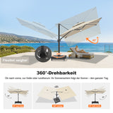 Patioslife Aegis Signature Drehbarer Ampelschirm mit verstellbarem Neigungswinkel | Großer Sonnenschirm für Garten, Terrasse & Poolbereich | Inkl. Premium-Schutzhülle