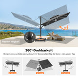 Patioslife Aegis Signature Drehbarer Ampelschirm mit verstellbarem Neigungswinkel | Großer Sonnenschirm für Garten, Terrasse & Poolbereich | Inkl. Premium-Schutzhülle