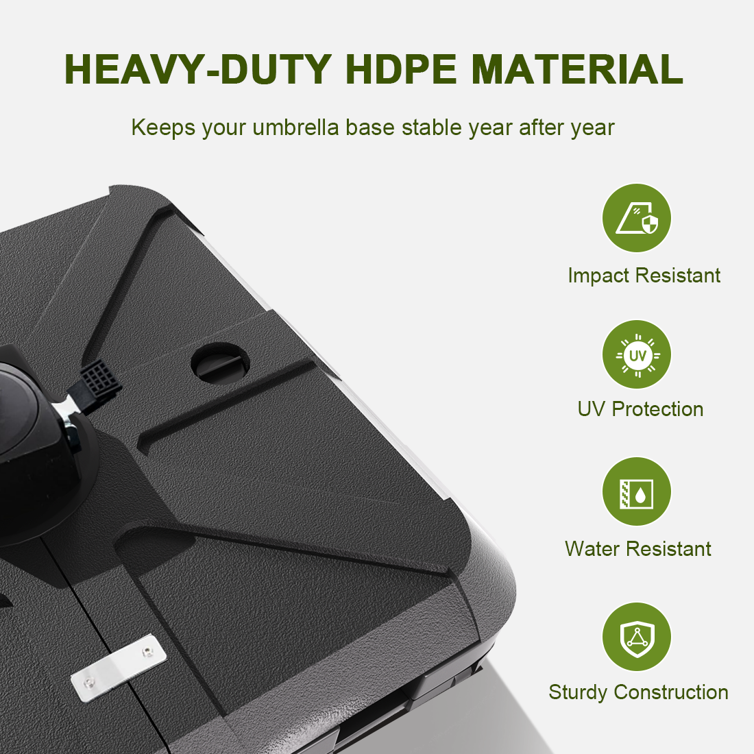 Patioslife，Umbrella Wheels Base，115–200kg Capacity，Heavy-Duty Outdoor Stand，Refillable HDPE Weights，Patio Umbrella Base，Garden Parasol Stand，Poolside Stability Support，Weather-Resistant，Durable Construction，Easy Mobility，Lockable Wheels，Modern Outdoor Furniture，Luxury Patio Accessory，Contemporary Design，Premium Outdoor Living