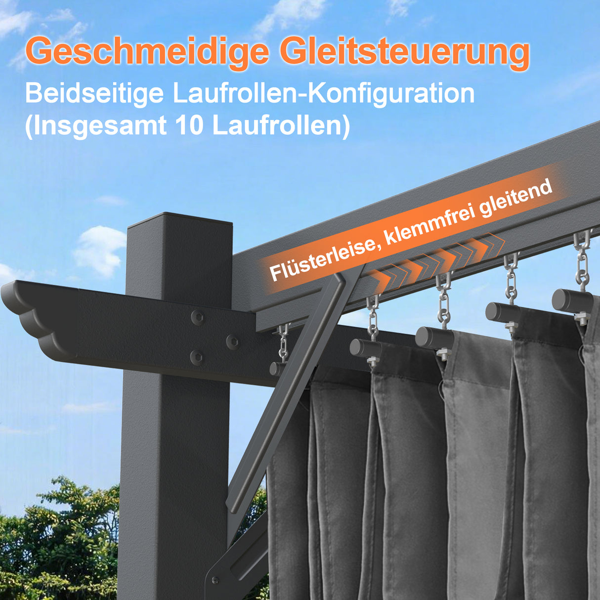 Patioslife Atlantic Pergola mit verstellbarem Sonnendach – Robuste Terrassenüberdachung für Garten und Terrasse