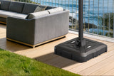 Befüllbarer HDPE-Sonnenschirmständer mit Rollen – Befüllgewicht 115–200 kg, geeignet für Garten, Terrasse und Poolbereich