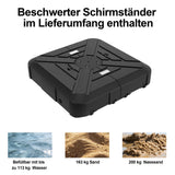 Patioslife Aegis Pro Ampelschirm -moderner Sonnenschirm mit Kreuzfuß und verstärktem Aluminiumgestell für Garten und Terrasse.