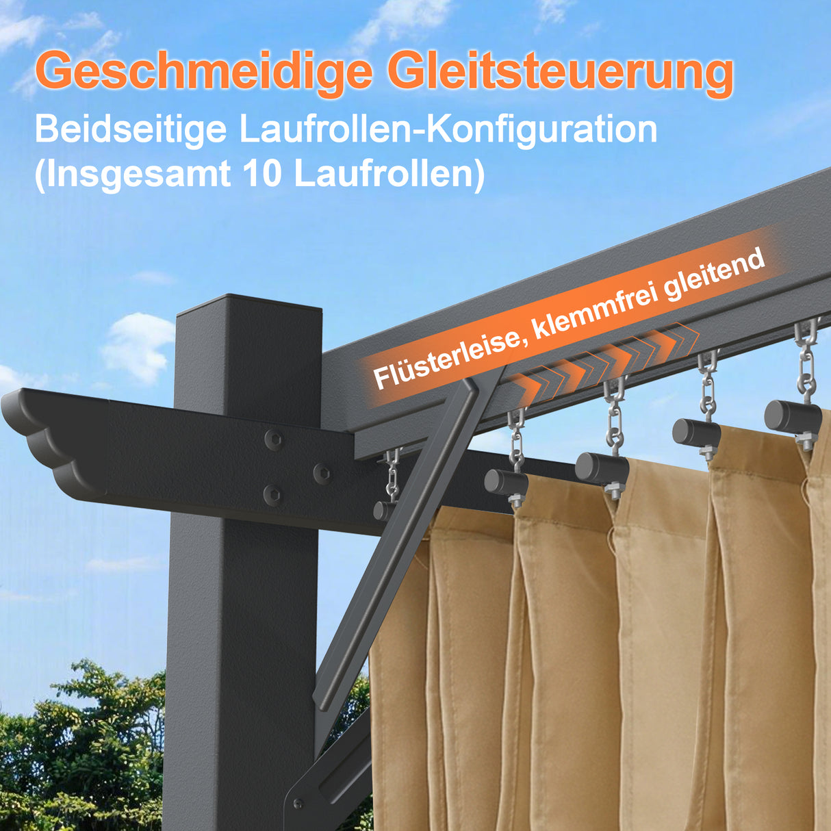 Patioslife Atlantic Pergola mit verstellbarem Sonnendach – Robuste Terrassenüberdachung für Garten und Terrasse