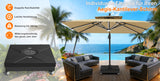 Patioslife robuster Cantilever-Parasolfuß mit Rollen bis 400 kg, dekorative modulare Rollstandards, kompatibel mit der Aegis-Serie und den meisten Offset-Parasolen, ideal für Terrasse, Garten, Rasen und Poolbereich