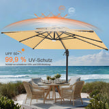 Patioslife Aegis Pro Ampelschirm – rechteckig, mit integrierter LED-Beleuchtung, Metall-Kreuzfuß & verstärktem Aluminiumgestell