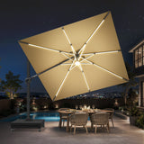 Patioslife Aegis Signature Drehbarer Ampelschirm mit verstellbarem Neigungswinkel | Großer Sonnenschirm für Garten, Terrasse & Poolbereich | Inkl. Premium-Schutzhülle