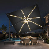 Patioslife Aegis Signature Drehbarer Ampelschirm mit verstellbarem Neigungswinkel | Großer Sonnenschirm für Garten, Terrasse & Poolbereich | Inkl. Premium-Schutzhülle
