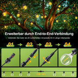 Patioslife | 30m Outdoor-Lichterkette – 1 Packung, wasserdicht & bruchfest, 2700K warmweiß für Partys, Garten & Terrasse