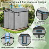 Patioslife YardVault Gerätehaus aus wetterfestem Kunstharz – mit Boden, Schloss und Fenster