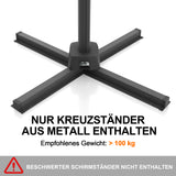 Patioslife Aegis Pro Ampelschirm – rechteckig, mit integrierter LED-Beleuchtung, Metall-Kreuzfuß & verstärktem Aluminiumgestell