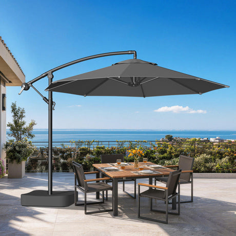Patioslife Ampelschirm 3,0 m mit Standfuß – Stabiler Premium-Sonnenschirm für Terrasse, Garten & Lounge