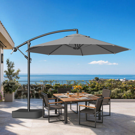 Patioslife Ampelschirm 3,0 m mit Standfuß – Stabiler Premium-Sonnenschirm für Terrasse, Garten & Lounge