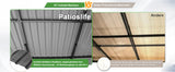 Patioslife Haven™ Hardtop-Pavillon aus Aluminium – wandmontiert mit festem Dach, für Garten und Terrasse