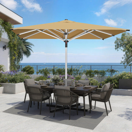 Patioslife Sonnenschirm – quadratisch & rund | Robuster Aluminiummast, doppelt belüftetes Schirmdach | 2,7 m, 3 m & 3,35 m