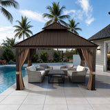 Patioslife Haven Pavillon – Wetterfest, Aluminium & Hartdach mit integriertem Rinnensystem – Robust bei Regen & Wind
