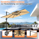 Patioslife Aegis Pro Ampelschirm -moderner Sonnenschirm mit Kreuzfuß und verstärktem