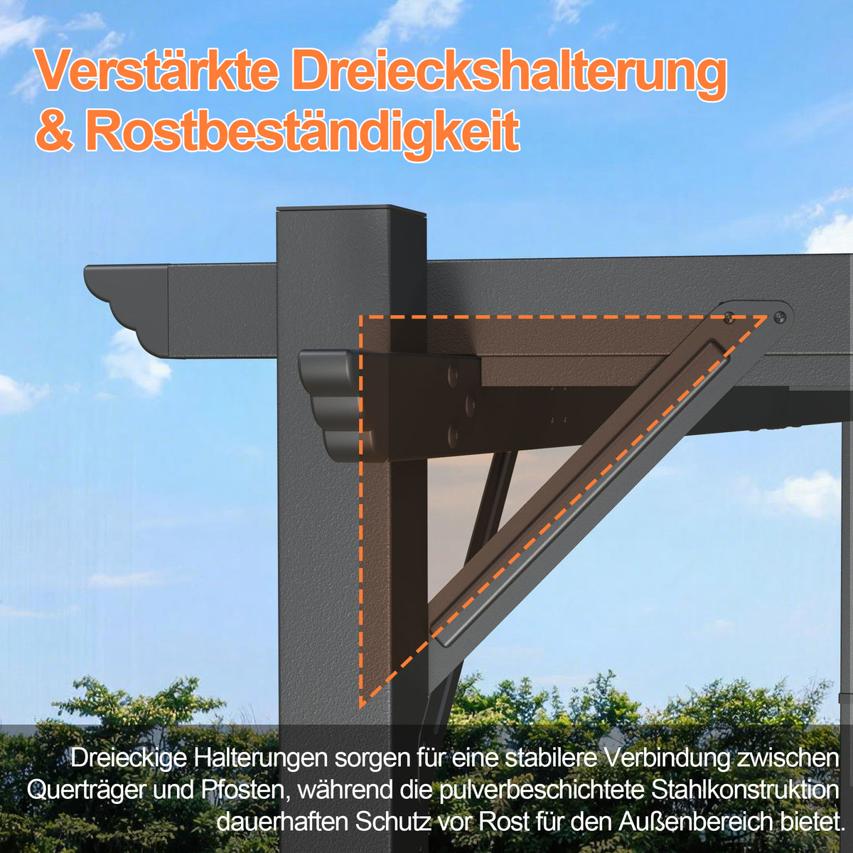Patioslife Atlantic Pergola mit verstellbarem Sonnendach – Robuste Terrassenüberdachung für Garten und Terrasse