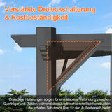 Patioslife Atlantic Pergola mit verstellbarem Sonnendach – Robuste Terrassenüberdachung für Garten und Terrasse