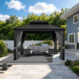 Patioslife Haven Gartenpavillon – Outdoor-Lounge mit Doppelbelüftung & Sichtschutzvorhängen – Eleganz & Komfort