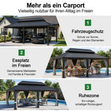 Patioslife Aluminium-Carport mit Stahldach – Wetterfester Fahrzeug-Unterstand für Auto, Motorrad & Wohnmobil