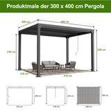 Patioslife Atlantic Aluminium-Lamellenpergola – freistehende Pergola mit verstellbarem Lamellendach