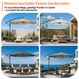 Patioslife Ampelschirm 3,0 m mit Standfuß – Stabiler Premium-Sonnenschirm für Terrasse, Garten & Lounge