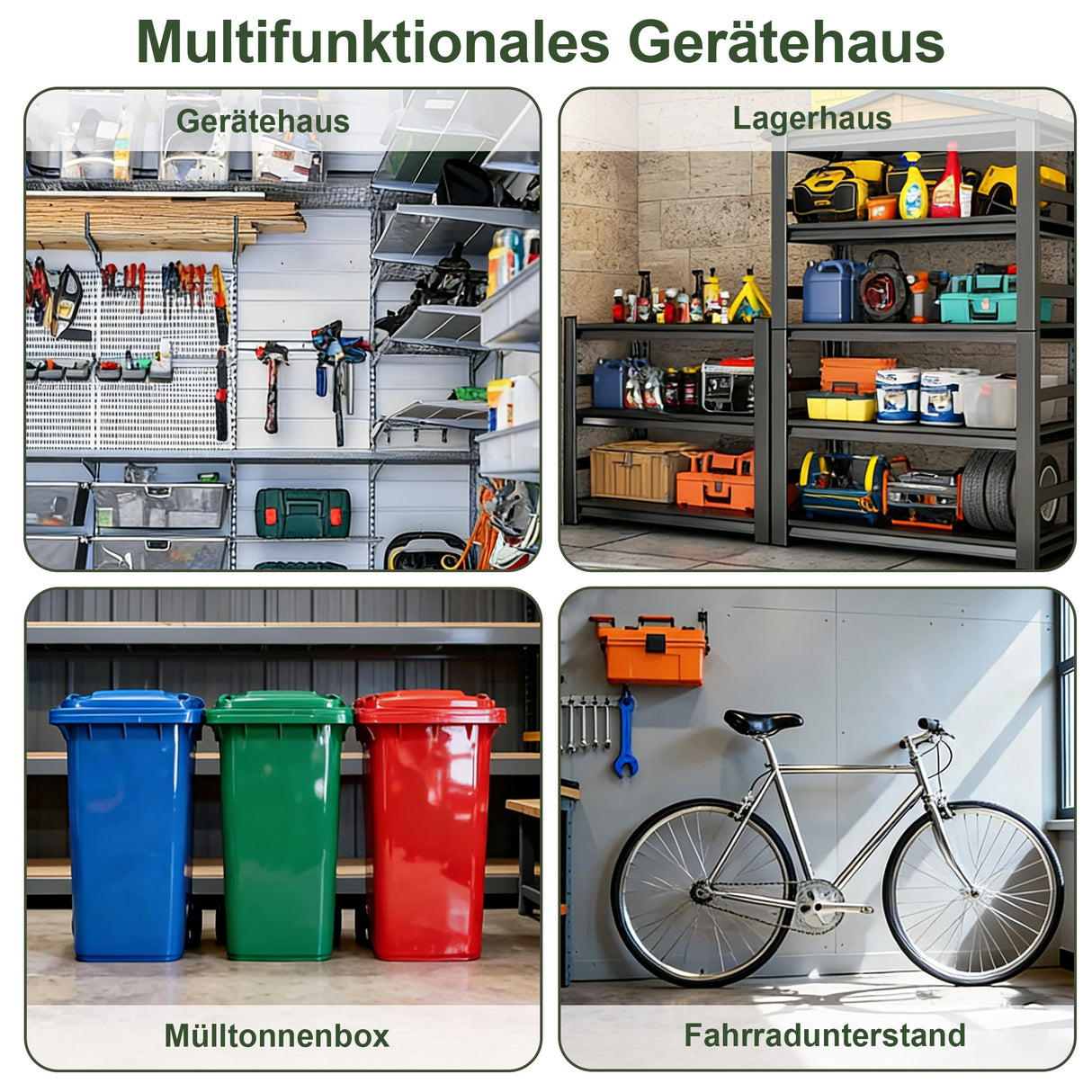 Patioslife YardVault Gerätehaus aus wetterfestem Kunstharz – mit Boden, Schloss und Fenster