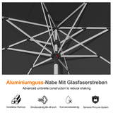 Patioslife Sonnenschirm – quadratisch & rund | Robuster Aluminiummast, doppelt belüftetes Schirmdach | 2,7 m, 3 m & 3,35 m