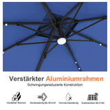 Patioslife Aegis Pro Ampelschirm mit LED-Beleuchtung – verstärkte, pulverbeschichtete Aluminiumkonstruktion für Garten und Terrasse