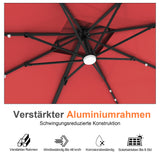 Patioslife Aegis Pro Ampelschirm mit LED-Beleuchtung – verstärkte, pulverbeschichtete Aluminiumkonstruktion für Garten und Terrasse