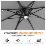 Patioslife Aegis Pro Ampelschirm mit LED-Beleuchtung – verstärkte, pulverbeschichtete Aluminiumkonstruktion für Garten und Terrasse