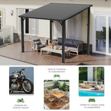 Patioslife Haven™ Hardtop-Pavillon aus Aluminium – wandmontiert mit festem Dach, für Garten und Terrasse