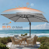Patioslife Aegis Pro Ampelschirm mit LED-Beleuchtung – verstärkte, pulverbeschichtete Aluminiumkonstruktion für Garten und Terrasse