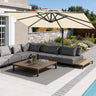 Patioslife Aegis Pro Ampelschirm -moderner Sonnenschirm mit Kreuzfuß und verstärktem Aluminiumgestell für Garten und Terrasse.