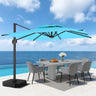 Patioslife Aegis Pro Ampelschirm -moderner Sonnenschirm mit Kreuzfuß und verstärktem Aluminiumgestell für Garten und Terrasse.