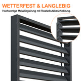 Patioslife Atlantic Series Pergola-Seitenwand aus Aluminium mit verstellbaren Lamellen – Sicht-, Sonnen- und Windschutz