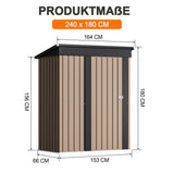Patioslife Metallgerätehaus mit Satteldach aus verzinktem Stahlblech – wetterfester Geräteschuppen für Gartengeräte